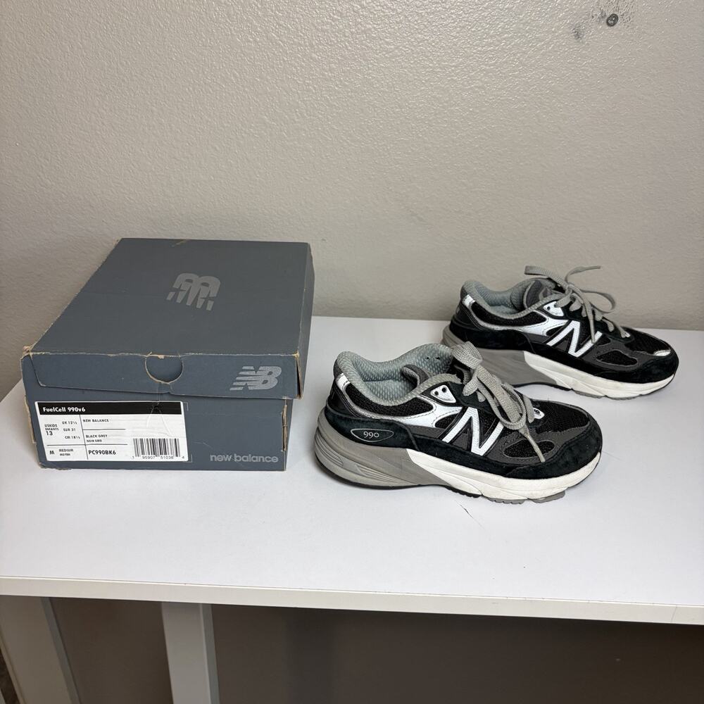 New Balance Fuel Cell 990 v6 Black Grey Youth Size 13 Kids